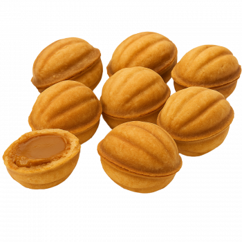 Gebäck "Oreschki" mit gezuckerter Kondensmilchfüllung